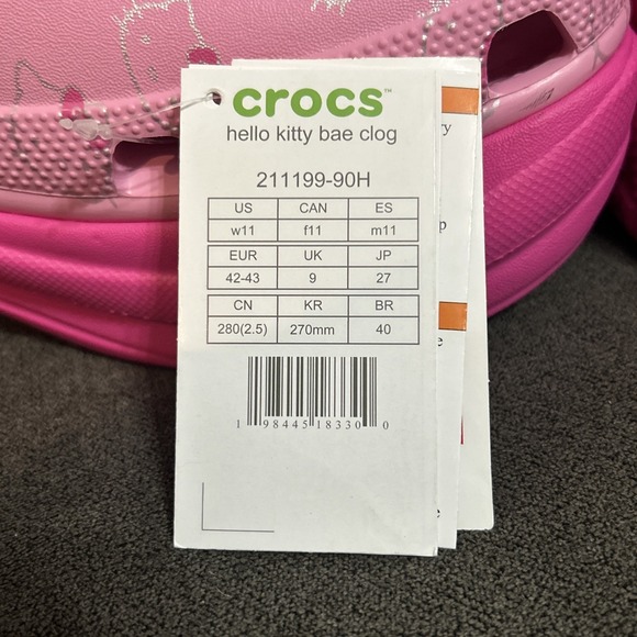 Crocs Hello Kitty Bae Clog Womens 11 Pink Sanrio Platform Sandal Shoe 211199-90H - Picture 7 of 9